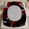 3pcs Flat Sheet 3D Printed Abstract Red Black White Wave Pattern Fitted Sets With Pillowcases No Filling Modern Abstract Style