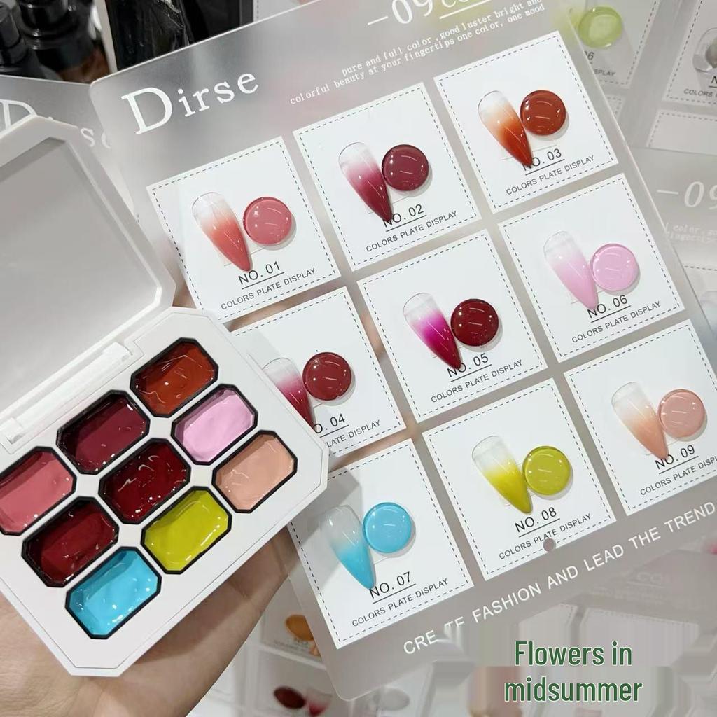 Nowy żel Pat Pat: Nine Grids Nail Art Jednolity Kolor Malowanie Róż 2024 - Nasycony Rozmazany Gradient, Nie Wymaga Zmywania