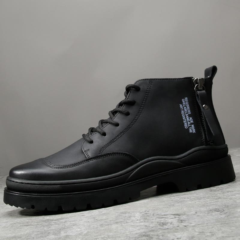 

2025 direct supply winter new Martin boots men s British style medium and high-top shoes tooling boots trend short boots 44