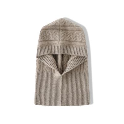 Cashmere Autumn and Winter New Women's High End Solid Color Twisted Head Protector Knitted Outdoor Warm Scarf and Baotou Hat