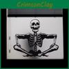 Skeleton Smiling Halloween Glass Showcase Bedroom Home Decoration Wall Stickers