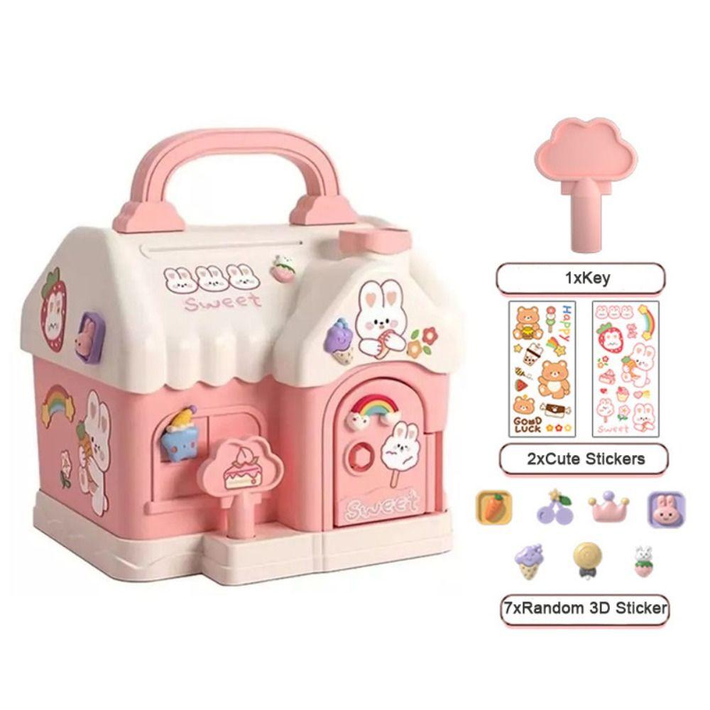PP Money Box House-Shaped Coin Bank New Coin Saving Box  Kids Gift