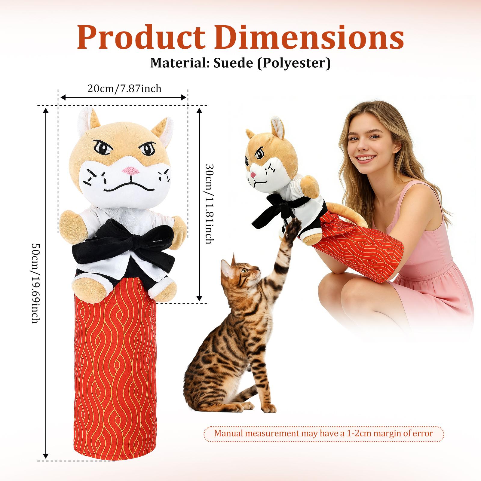 Кукла Карате Китти Интерактивная перчатка для кошачьих боев с дизайном полной защиты руки Мягкая кукла-котенок Товары для домашних животных