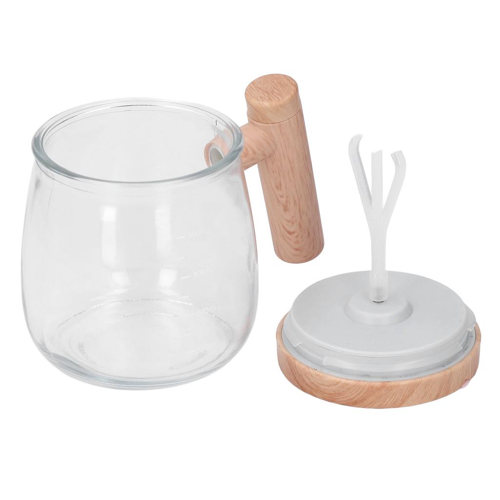 Glass Stirring Coffee Cup Automatic Self Stirring Coffee Mug Electric Mixing Cup with Lid for Home Office Charging Type