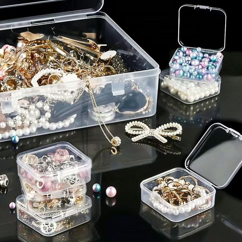 Durable Plastic Storage Box, 14/30 Compartments and Small Container - Transparent Jewelry and Small Item Organizer