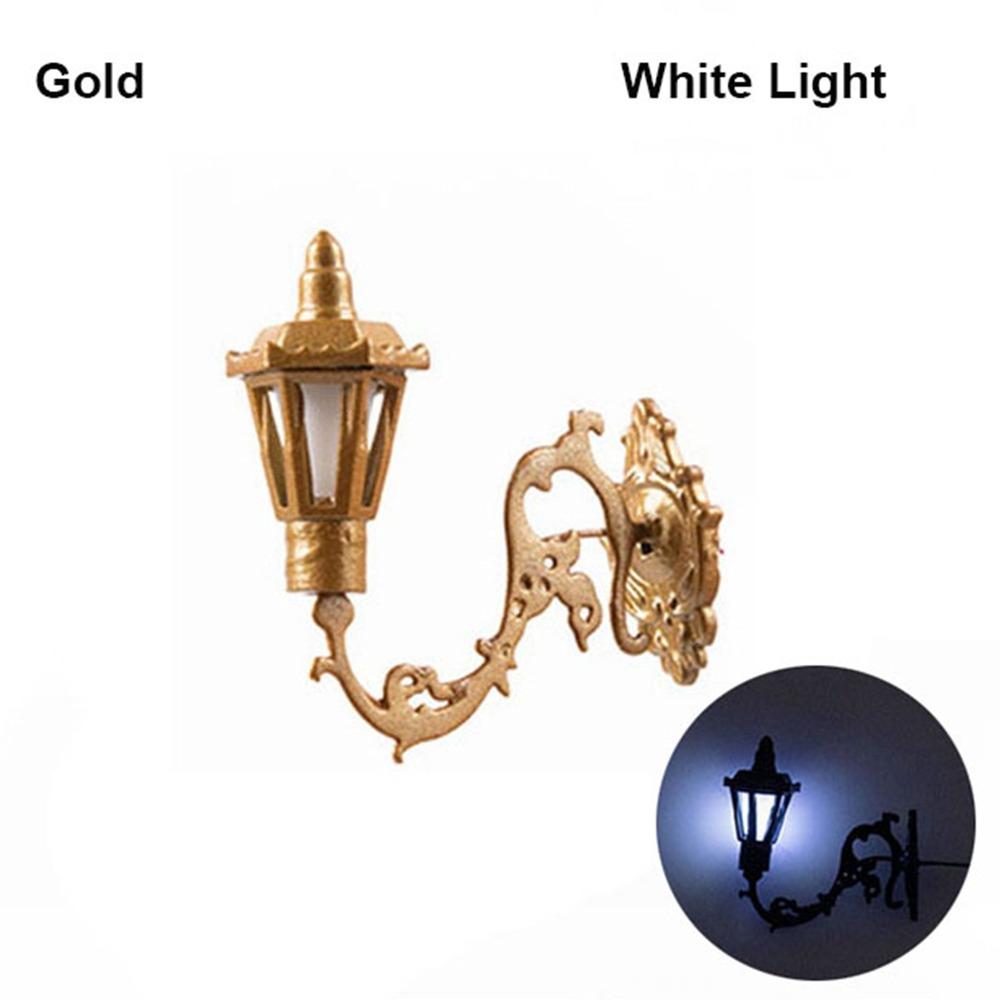

Doll House Garden Decor White/Warm Light Model 12V Garden Yard Led Light Dollhouse Wall Lamp