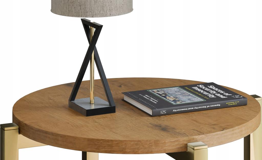 Modern Round Nightstand 35X35X46 Cm Metal Gold