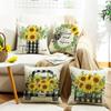 Summer Sunflower Print Pillow Cover Polyester Home Fabric Sofa Cushion Cover Bedroom Pillow