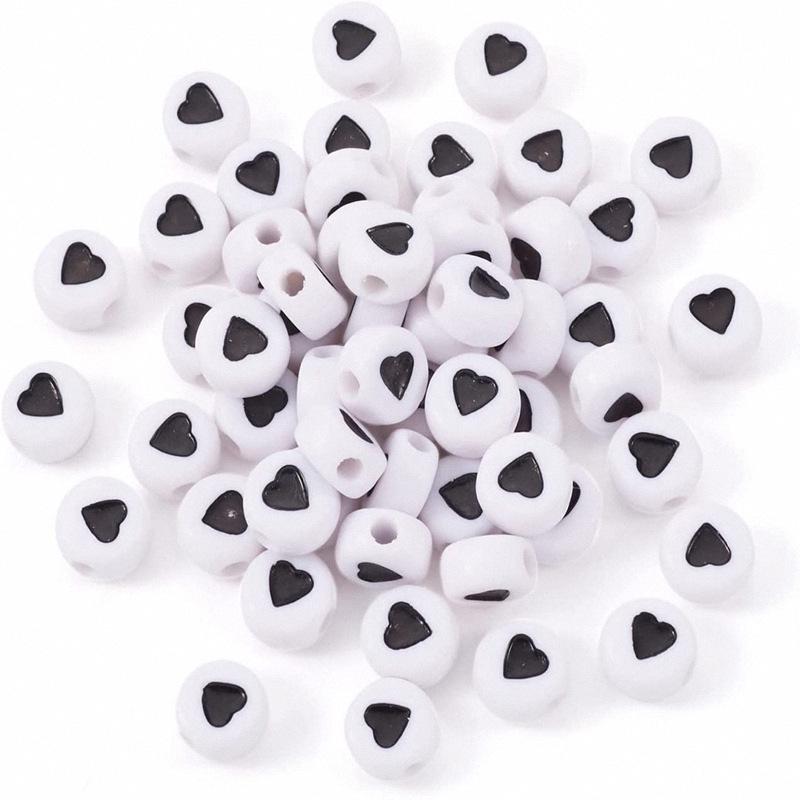 4x7mm Acrylic Colorful Peach Heart Beads, Heart-Shaped Round Beads for DIY Jewelry Accessories