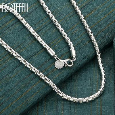 925 Sterlingsilber 18-Zoll 4mm Bambuskette Mode Halskette Hochzeitsschmuck