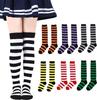 ZGKULAEAOW Striped Knee Socks for Ages 3-6 and 6-12, Eye-catching Kids' Socks for Halloween, Sports Day, and Cosplay (Ages 3-6, Thin Black & Red
