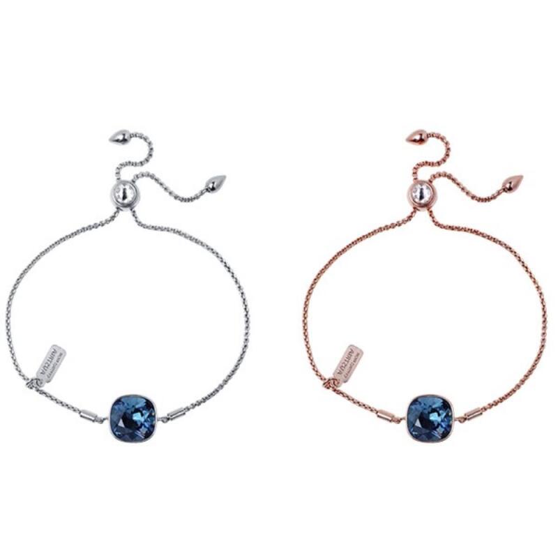 

Vinlupe cushion cut crystal 12mm women s blue chain bracelet rose gold chain