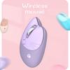 Cute Cat USB Wireless Mouse for Women and Compatible with PCs and Laptops 2.4G Kids, Stylish, Colorful, Quiet, (Purple Cat)