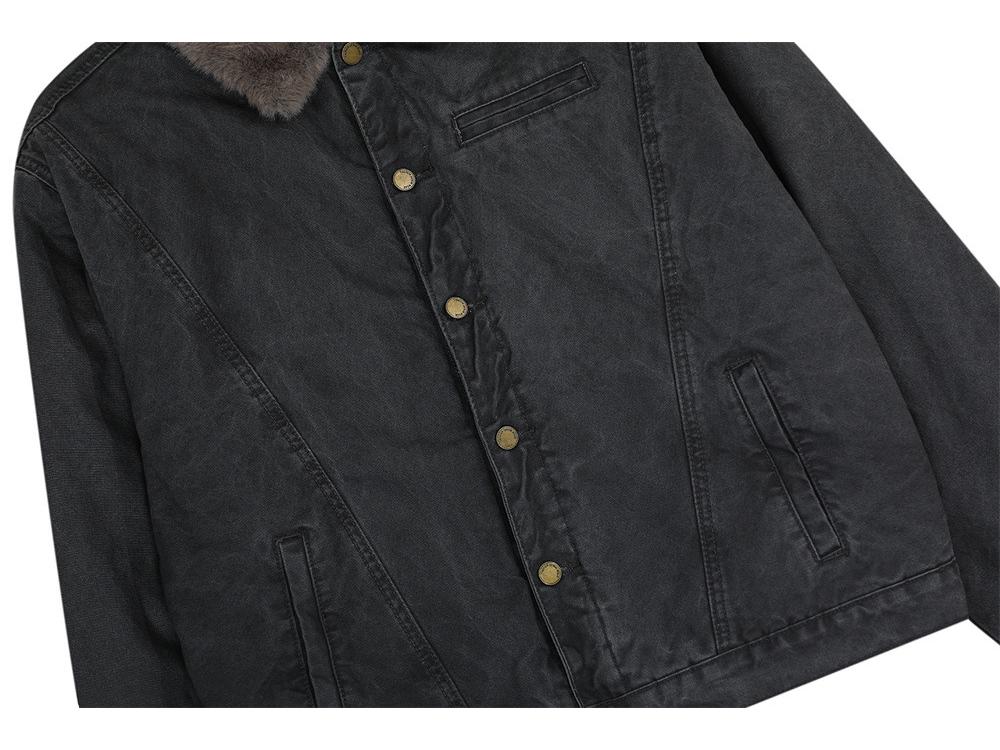 Men's Vintage Cotton Patchwork Jacket - Trendy Retro Lapel Coat for Boys