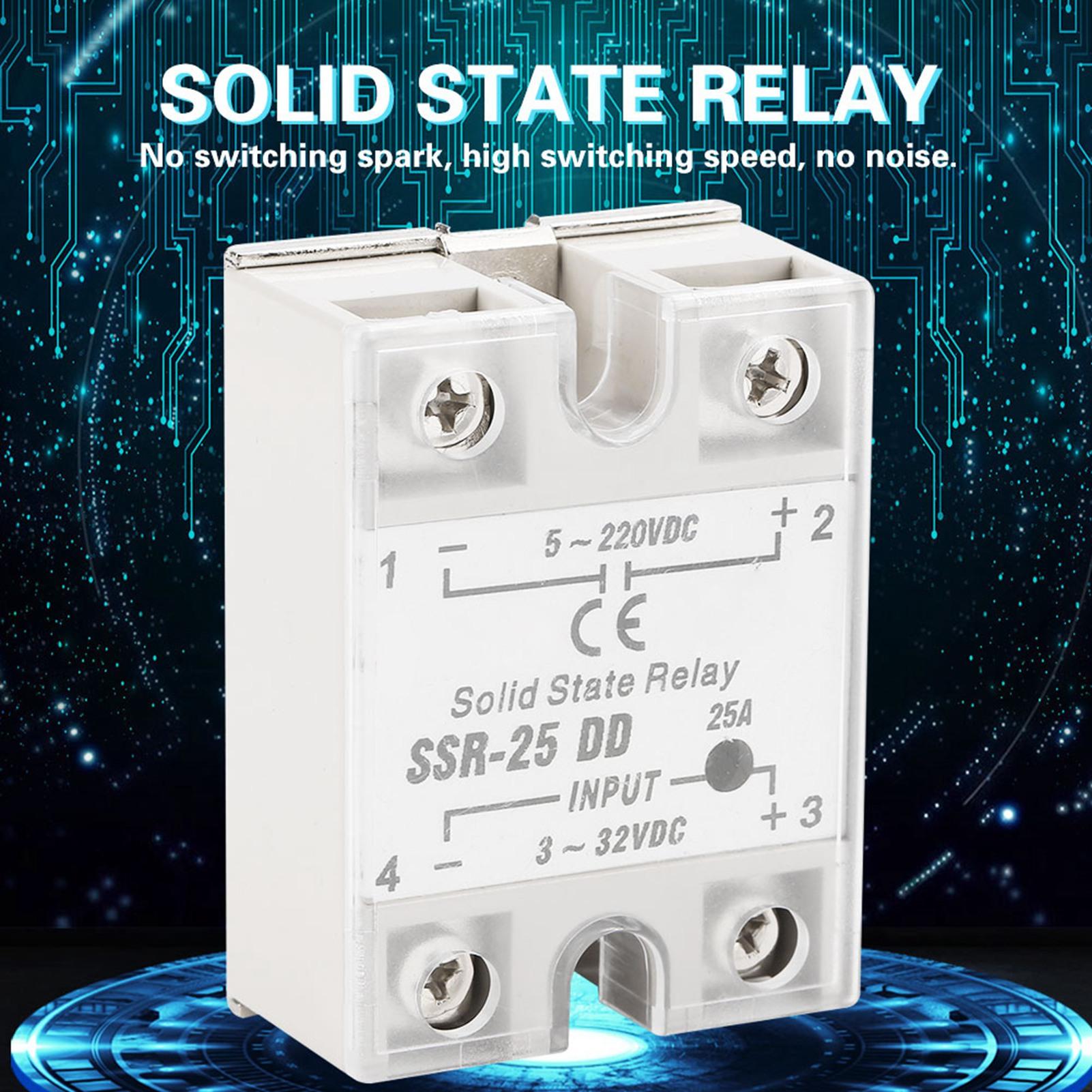 

SSR 25 DD 25A 5 220VDC Solid State Relay For Industrial Automation Process