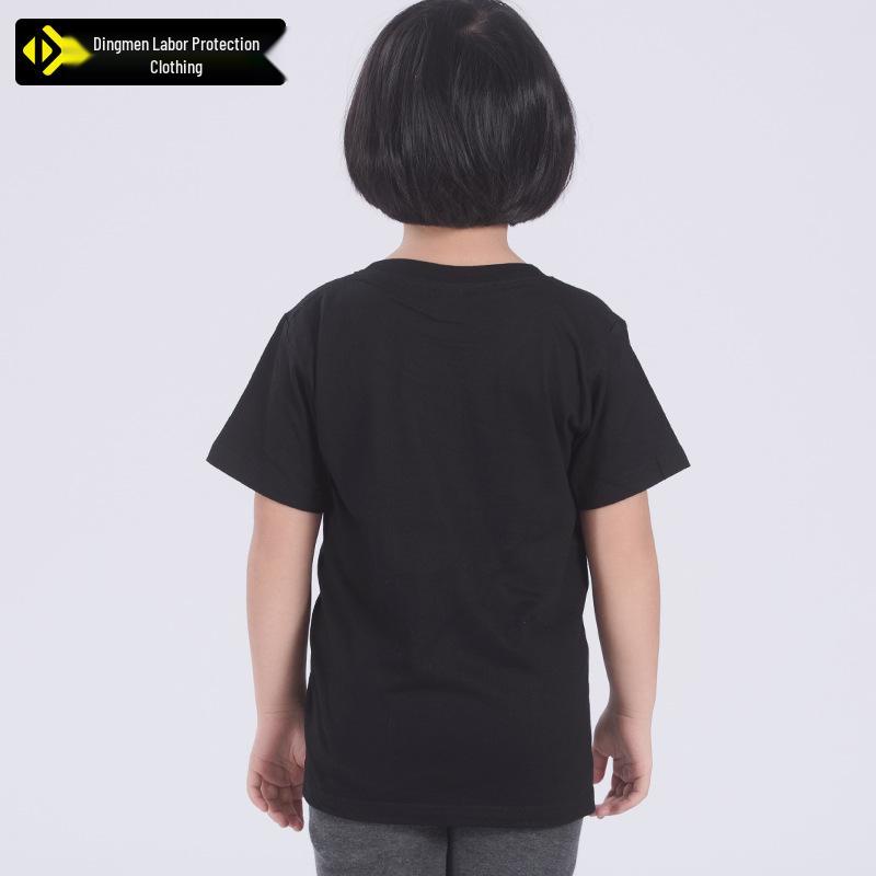 Custom Logo Kids' Cotton Short Sleeve Round Neck T-shirt for Kindergarten Activities