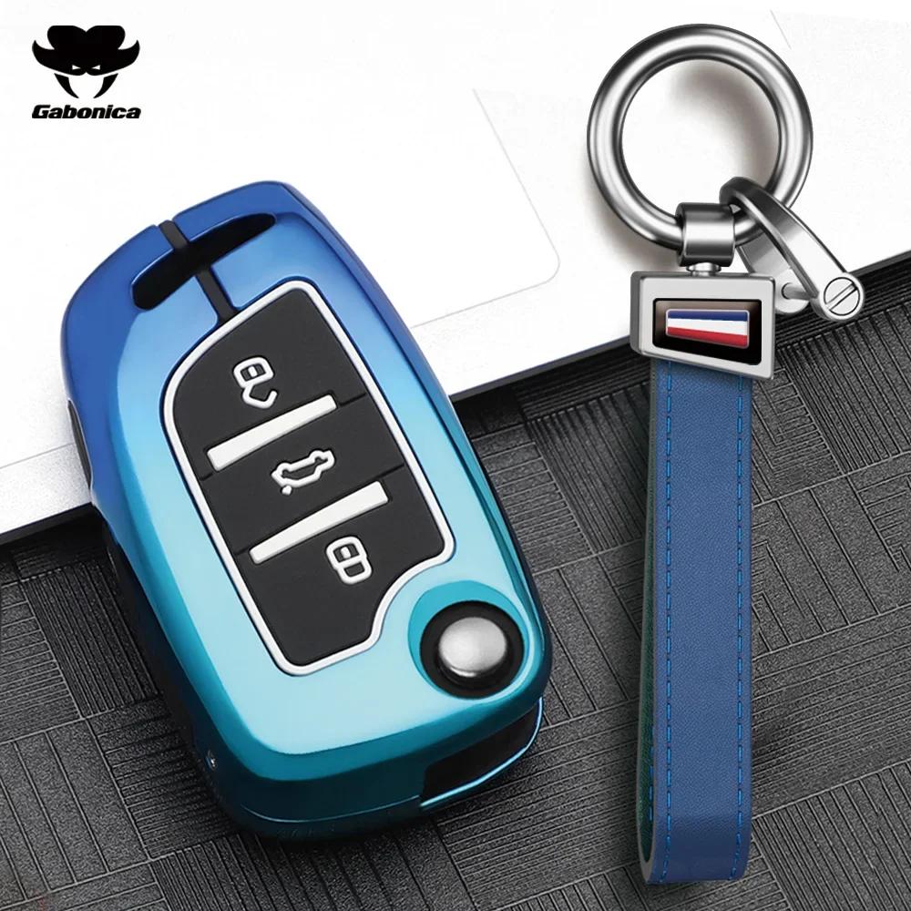 Estuche Plegable para Llave de Coche de Aleación de Zinc de 3 Botones Cubierta Completa Para Peugeot Citroen C1 C2 C3 C4 C5 Ds3 Ds4 Ds5 Ds6 Accesorios de Carcasa para Llave de Coche