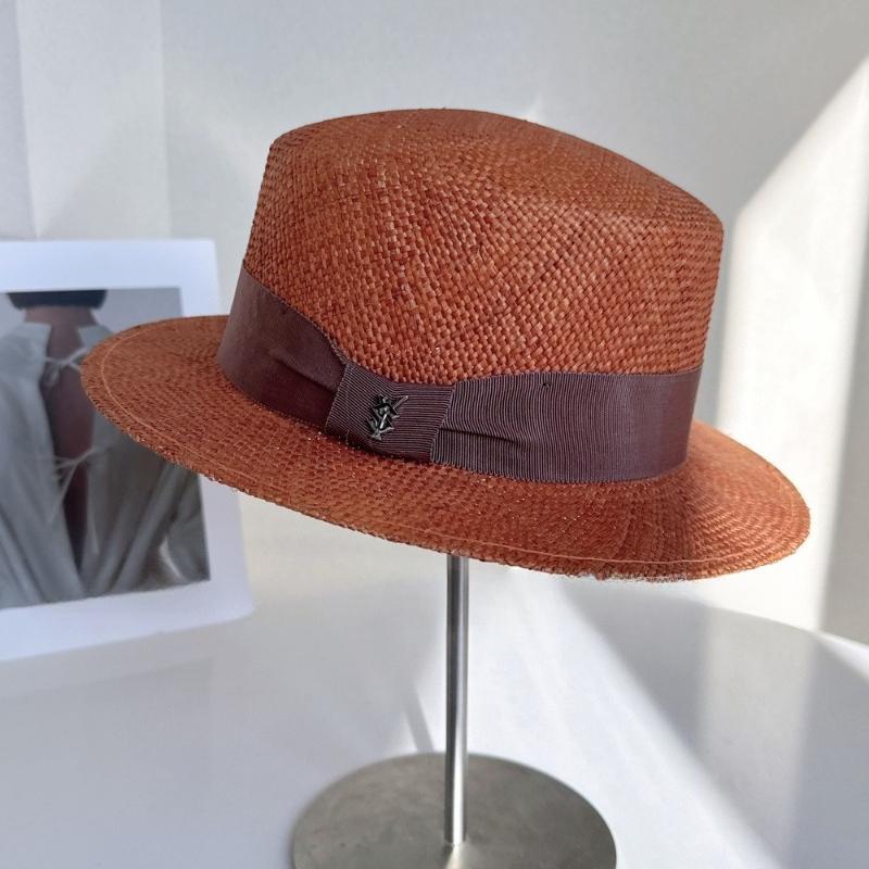 

Designer Hats Fashion Natural Straw Beach Straw Hat For Women French Hepburn Style Summer Sun Hat Vintage Basin Hat 56-58CM