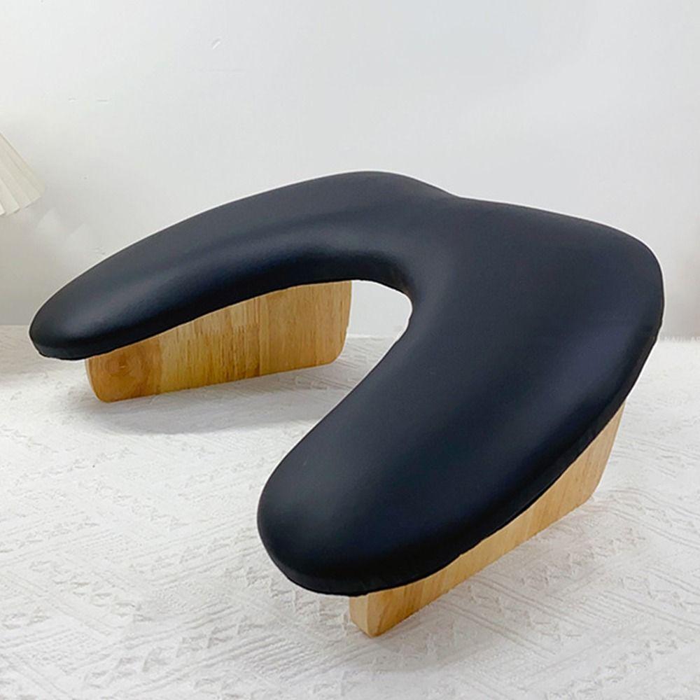 U-shaped Nail Arm Rest Cushion Space-saving Wooden Base Foldable Nail Pillow Arm Rest Hand Support Nail Art Stand Nail Polishing