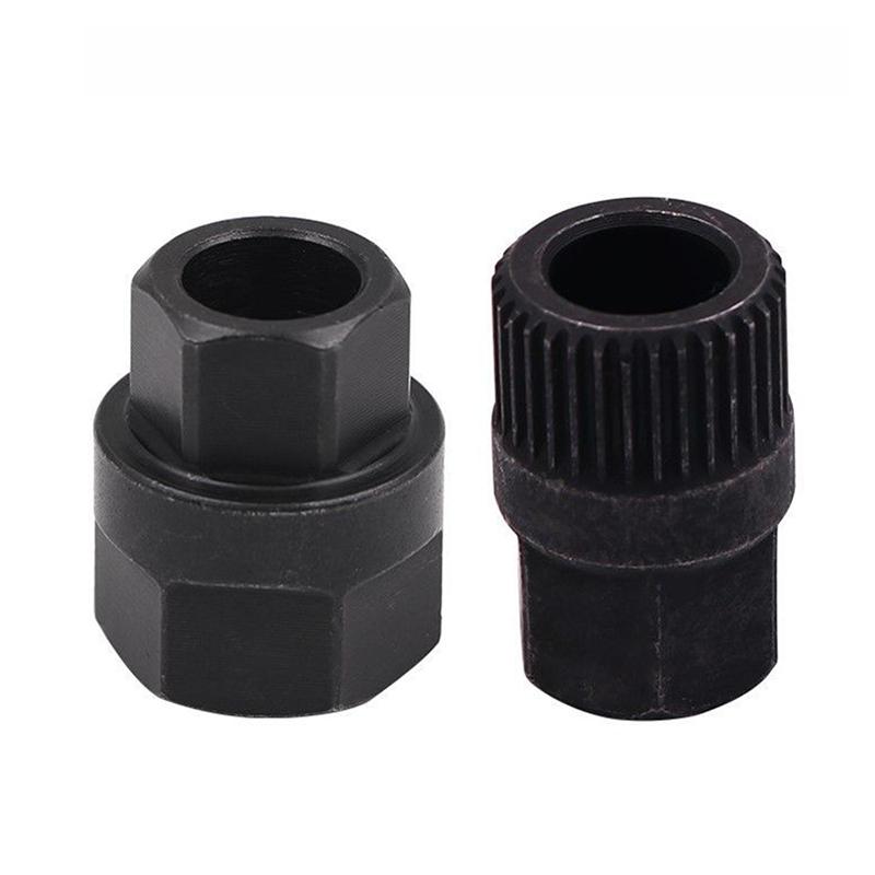 Car Generator Pulley Alternator Clutch Free Wheel Pulley Removal Tool With 33 Tooth V Belt Pulley Remover Black Car Accessories