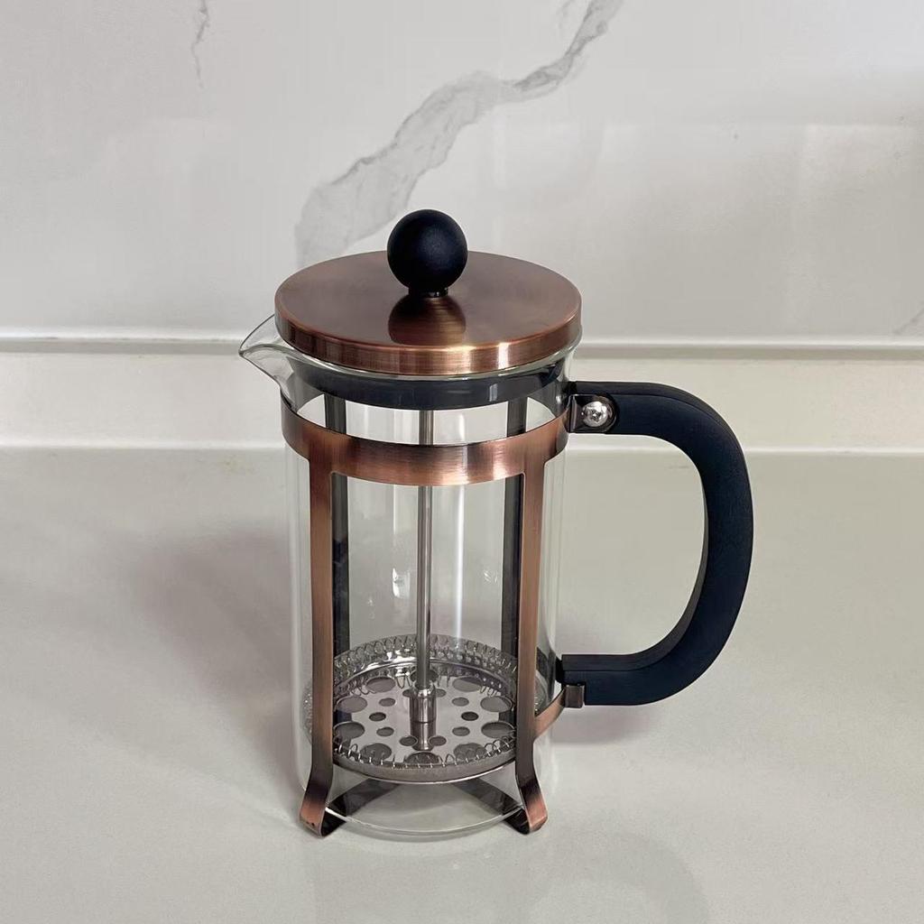Heat-Resistant French Press Coffee & Tea Maker with Bamboo Handle and Stainless Steel Filter