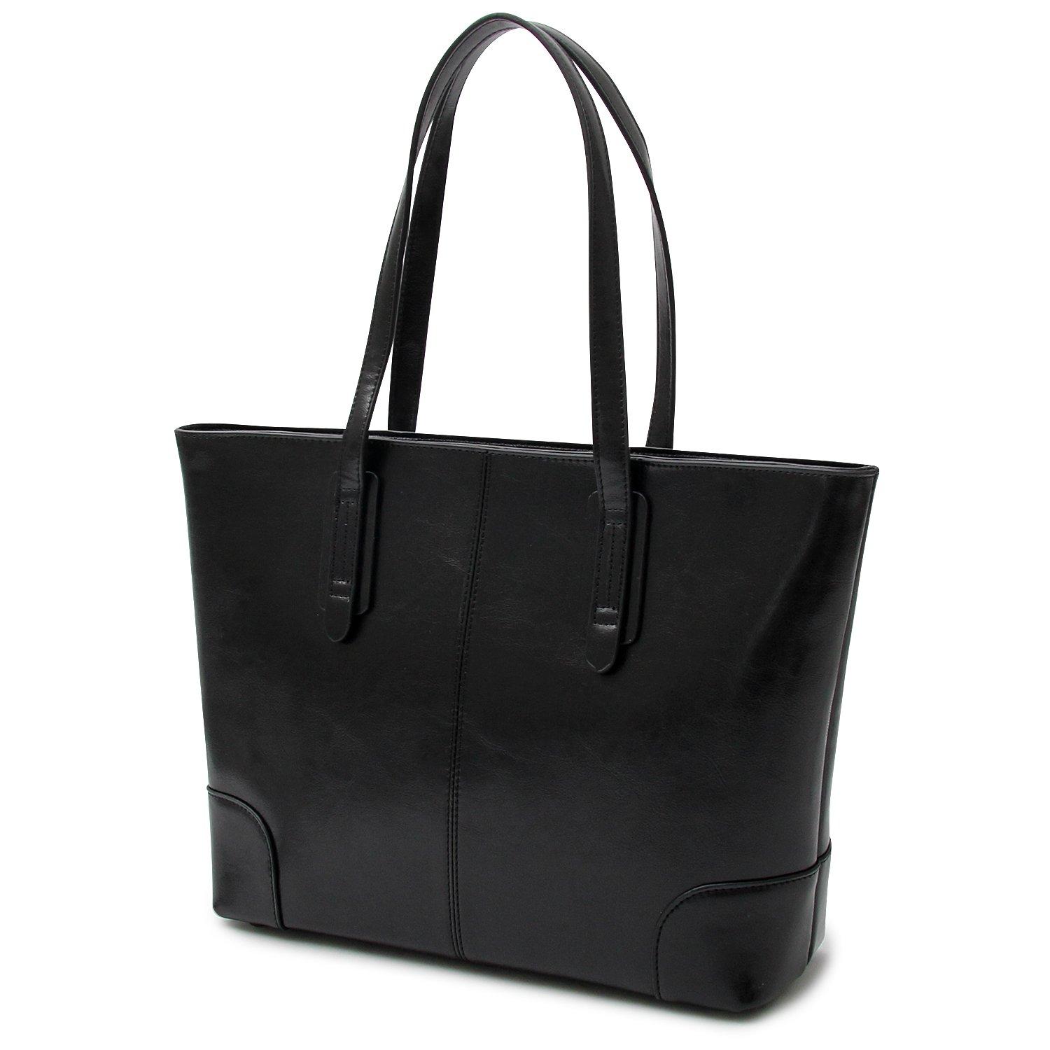 

Ignition Original Black Split Leather Tote Bag for Men, Water-Repellent, Large Capacity, A4 Size, with Studs and Zipper Closure, Ideal for Commuting,