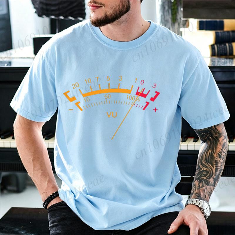 VU Volume Meter Graphic T-Shirt Unisex Rock DJ Recording Studio Engineer Tshirts Short Sleeve Tee Novelty Musician Casual Shirts