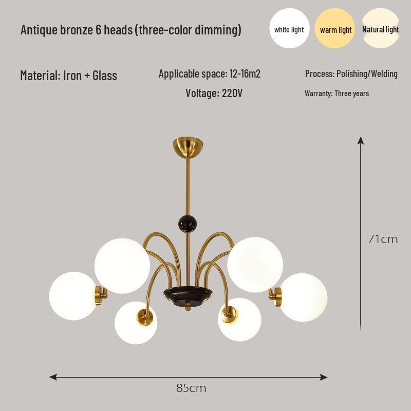 French Minimalist Chandelier: Mid-Century Sputnik Light for Living Room, Bedroom, Dining Area - Romantic Cream Style Lighting