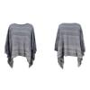 Women Autumn Winter Loose Knitwear Sweater O Neck Bat Sleeve Stripe Cardigan Cross Border Cloak