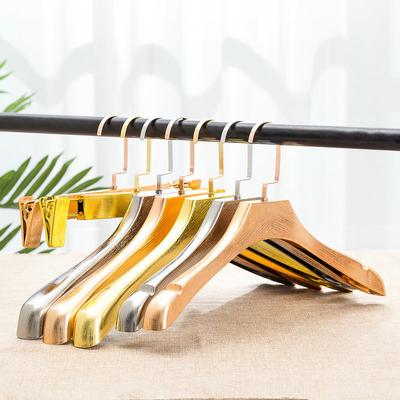 5 Unidades Perchas de Ropa de Hombro Ancho de 3 cm, Percha Dorada para Traje con Muesca, Tendedero Antideslizante para el Hogar para Suéteres Pantalones