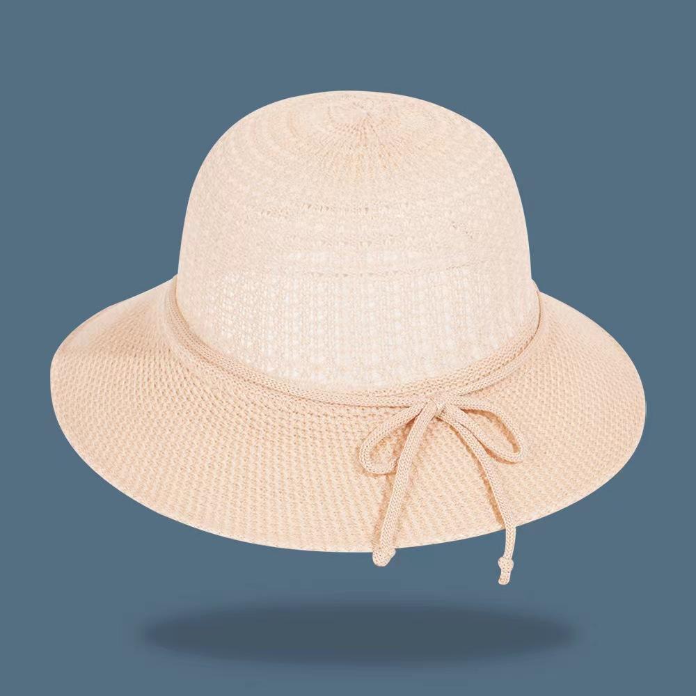 Sun Hat Women's Summer Beach Simple and Elegant Bow Straw Hat Versatile Sun Hat Outdoor Sun Protection Hat