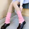 Winter Long Knit Foot Cover Crochet Leg Warmers Leggings Warm Solid Color Braided Striped Knee High Socks for Women