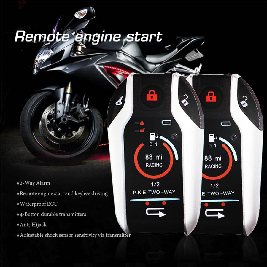 2WAY Motorcycle Anti-theft Scooter Security Alarm System Remote Engine Keyless