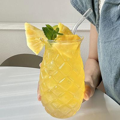 480Ml Pineapple Shaped Cocktail Glasses Creative Drinking Cup Transparent Water Glass Red Wine Glass Cup For Home Bar Party