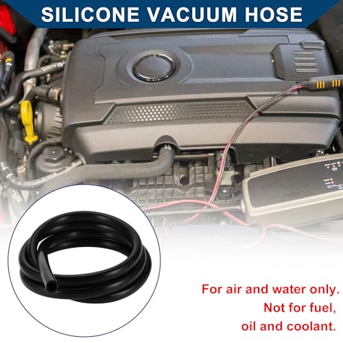 Hihaha Silikon-Vakuumschlauch Automobil-Vakuumleitung Hochtemperatur 15ft 1/8" 3.0mm ID 3.5mm Dicke 1 St. Schwarz