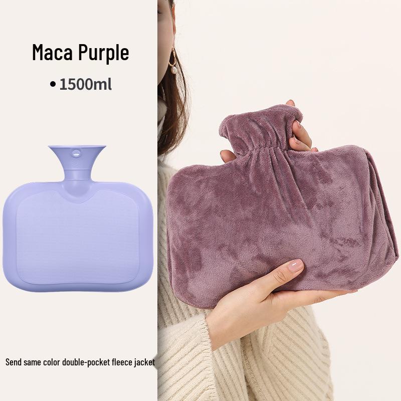 

Plush Double Hand Warmer: Detachable & Washable Hot Water Bottle for Belly and Hands