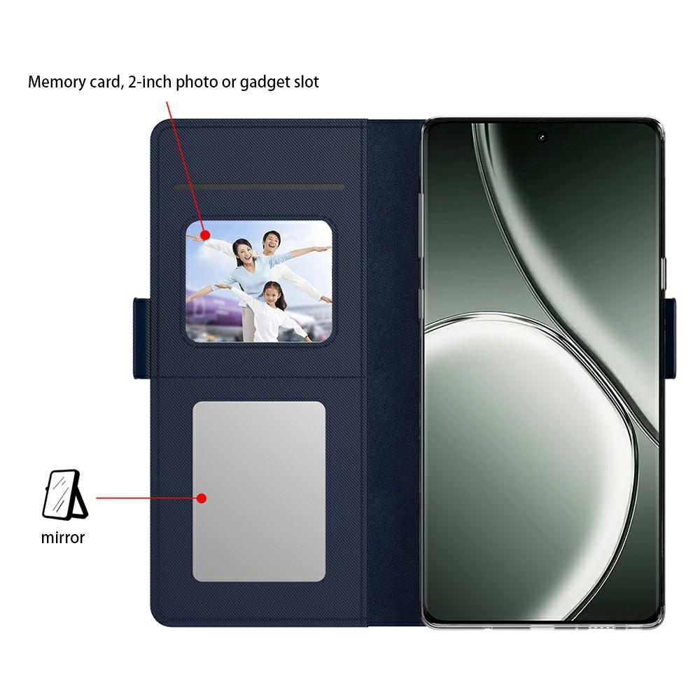 For Realme P3 Pro 5G Case Stand PU Leather Phone Cover Card Holder Mirror