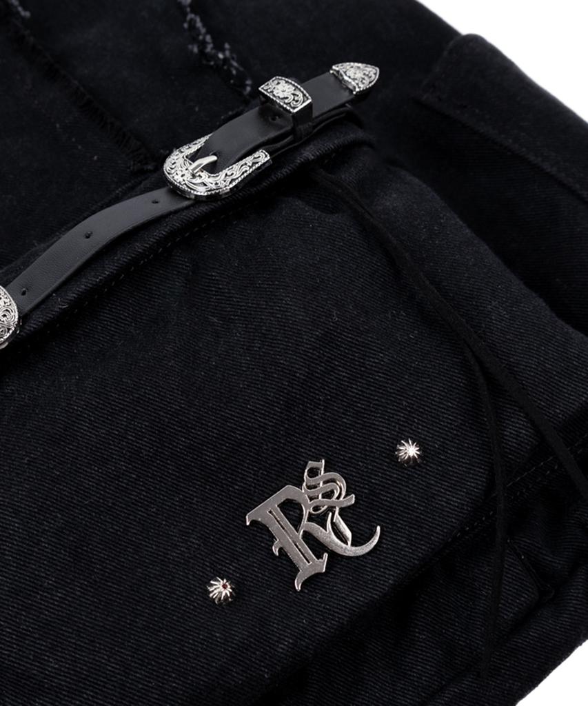 Rssc Raw Cut Denim Backpack - Black