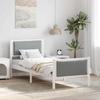 Bed Frame with Headboard Light Grey 75 x 190 cm Fabric