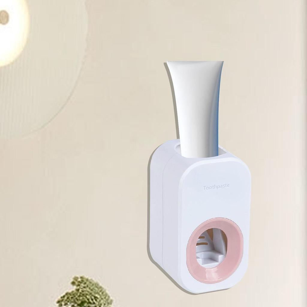 Automatic Toothpaste Dispenser Toothbrush Holder Wall Mounted for Bathroom Kids Adults Household