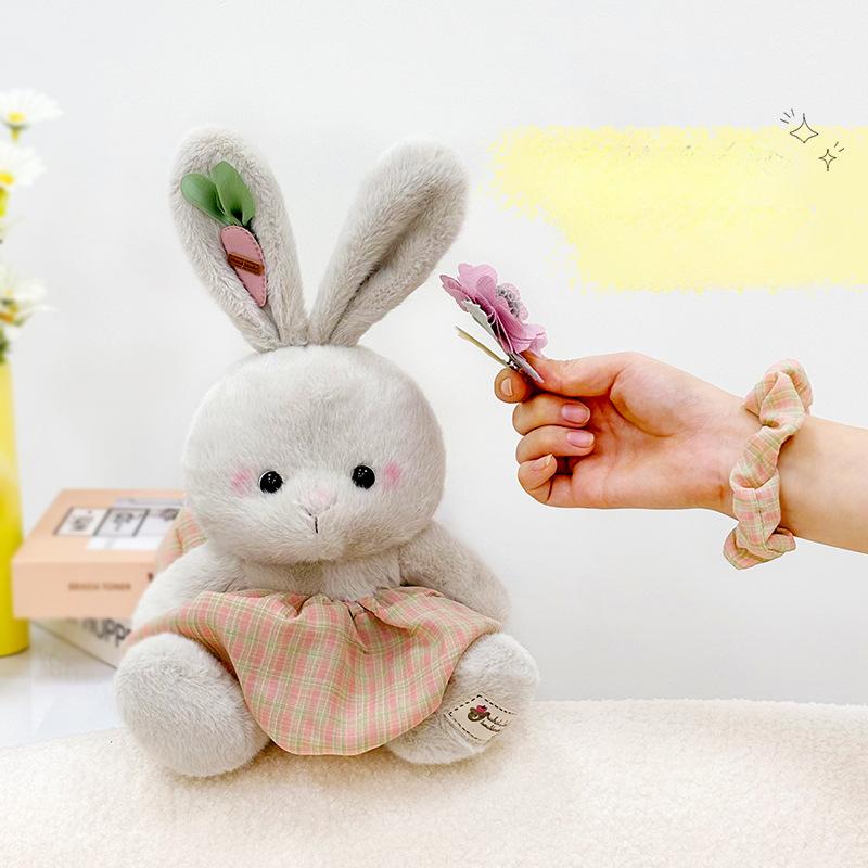 Pink Skirt Rabbit Rabbit Doll Plush Toy Little White Rabbit Doll 8 Inch Grab Machine Rag Doll