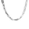 Italian Flash Woven Snake Bone Chain 925 Sterling Silver Necklace Fashionable Simple High-end Three-layer Collarbone Chain for Men and Women
