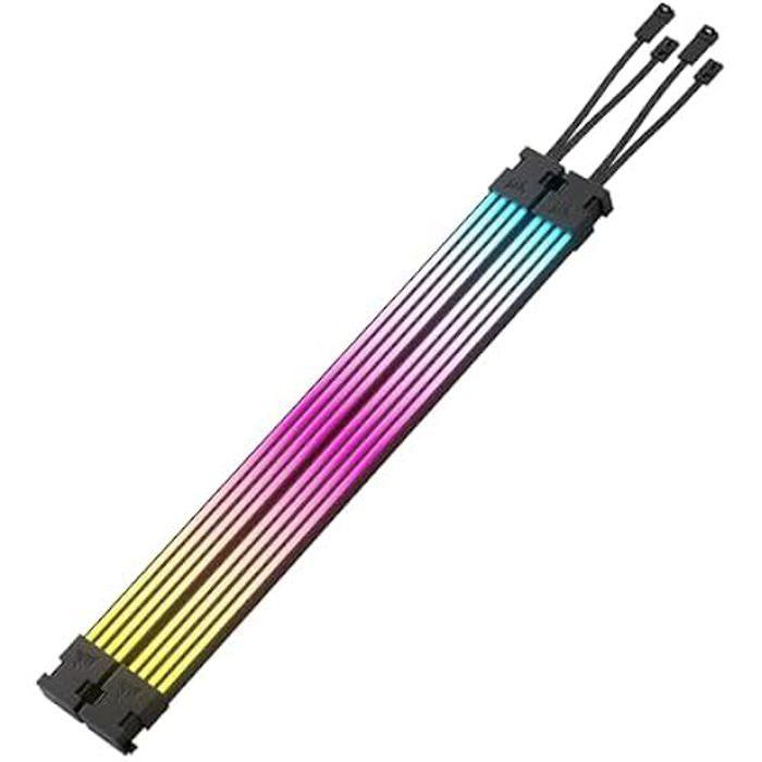 CORSAIR iCUE ARGB PSU Dénudés de Câbles – 2X 200mm Bandes LED – 100 RGB LEDs par Bande – s'adapte à Tous Les Câbles d'alimentation nero