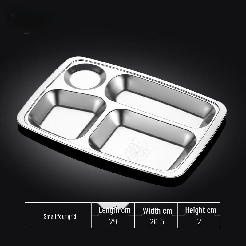 316 Stainless Steel Divided Cafeteria Meal Tray Set