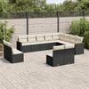 VidaXL Garden Lounge Set with Cushions 12 Pcs, Patio Sofas, Patio Furniture Set, Outdoor Furniture, Black 3226469
