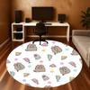 1pc cat ice-cream Round Chair mat Area Rug - Non-Slip, Floor Mat for Office, Bedroom, and Indoor Decor c1118129