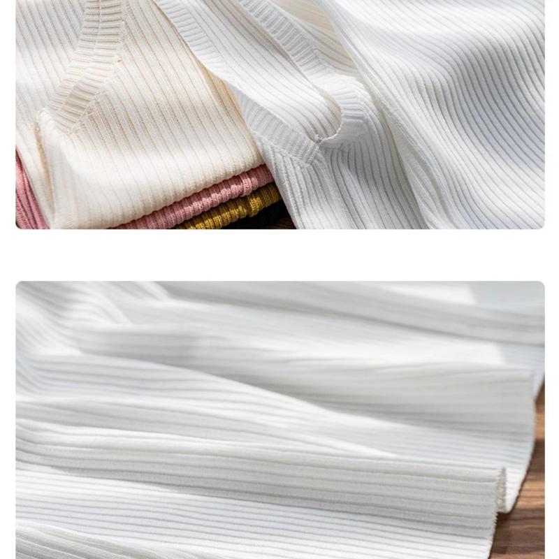 Loose Fit Knit Strap Tank Top Women White Sleeveless Casual T Shirt for Summer