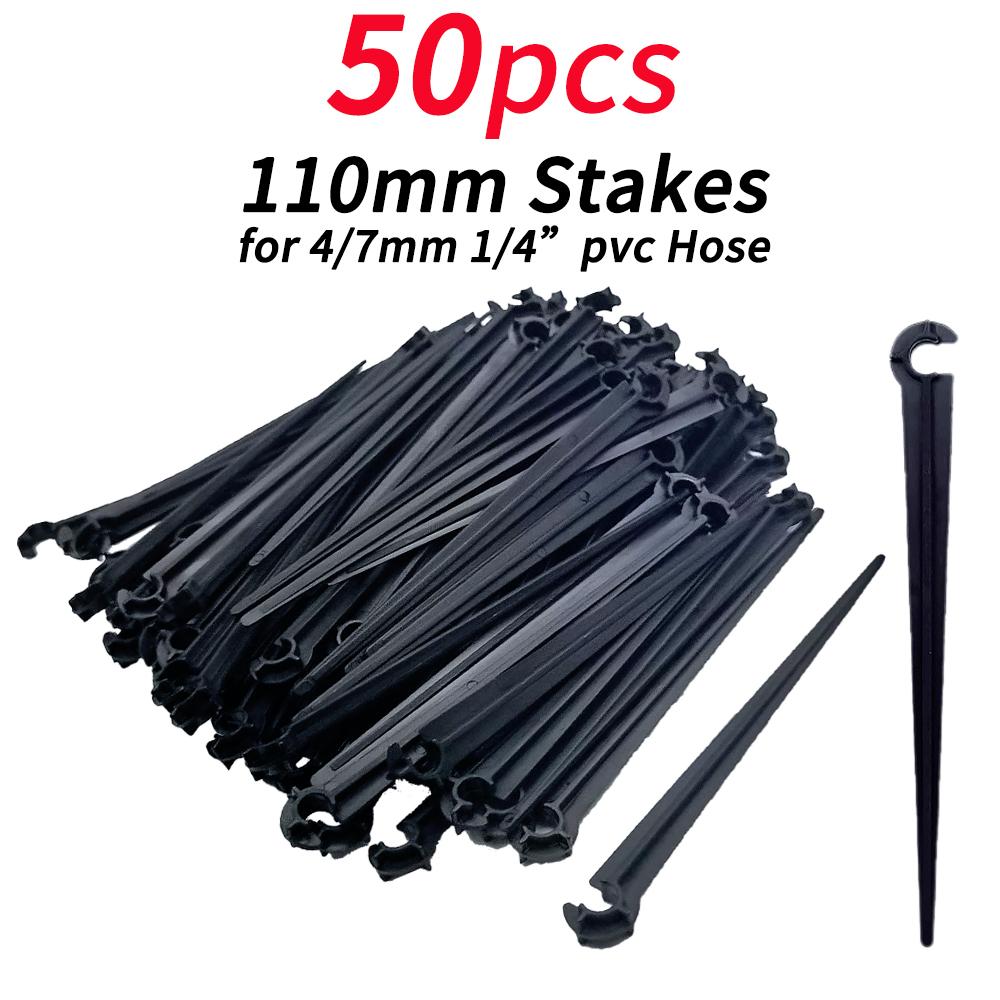 50-200PCS Durable 1/4'' C-type Hook Fixed Stem Support Holder Stakes for 4/7mm Hose Flowerpot Drip Irrigation Fitting Greenhouse
