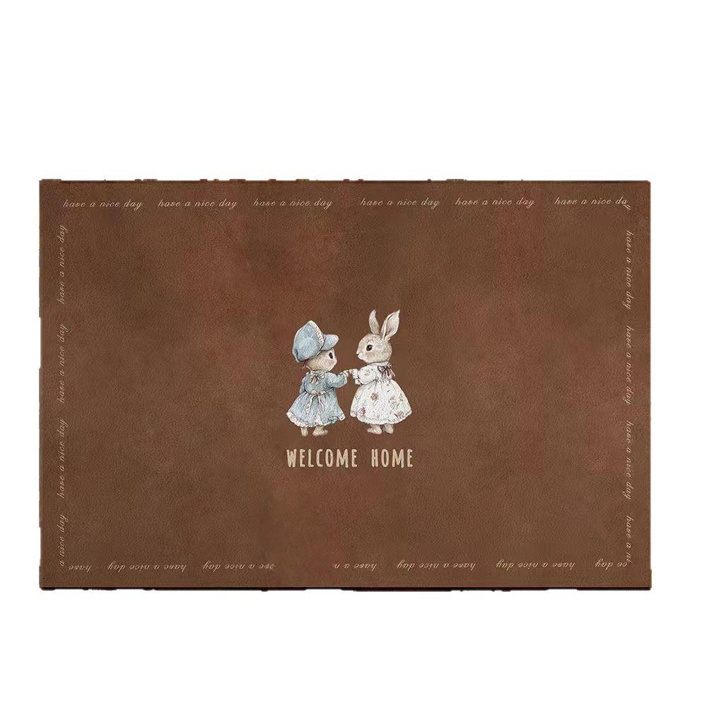 Premium Retro Rabbit Diatom Mud Bathroom Mat: Water-Absorbent, Quick-Drying, Non-Slip, Wear-Resistant