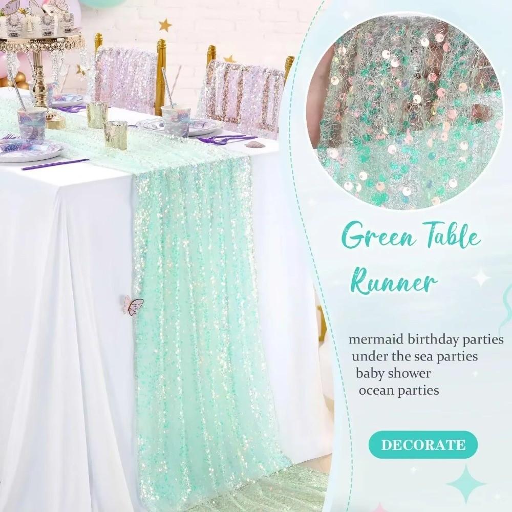 Sparkling Surface Sequin Table Runner Sequin Fabric Party Tablecloth Birthday Party